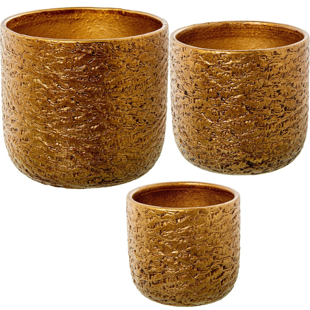 Set of Planters Alexandra House Living Gold Ceramic 3 Pieces