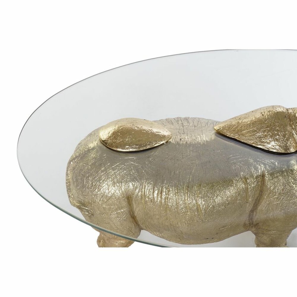 Side table DKD Home Decor Transparent Golden Resin Crystal 100 x 60,5 x 46 cm