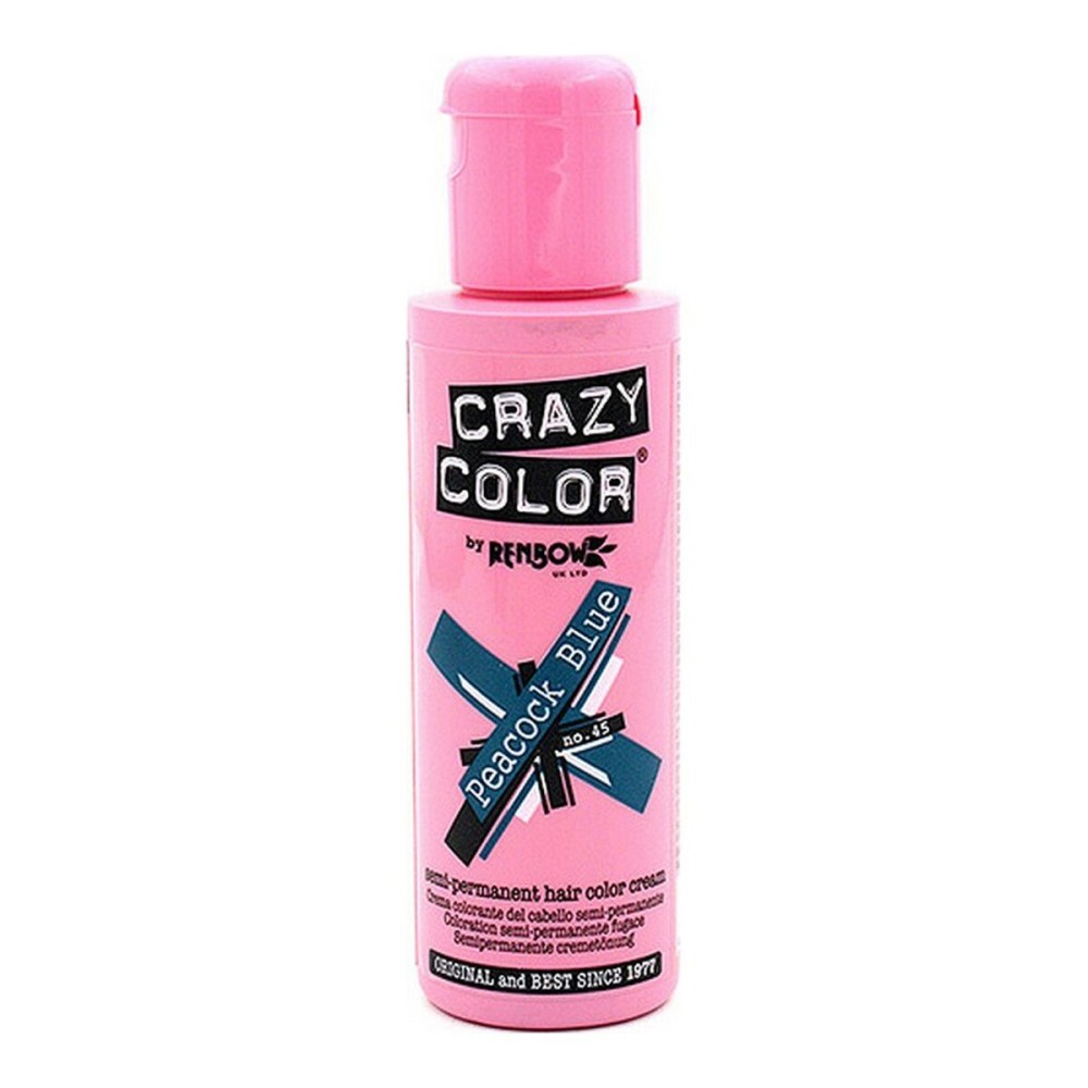 Couleur Semi-permanente Peacock Blue Crazy Color Nº 45 (100 ml)