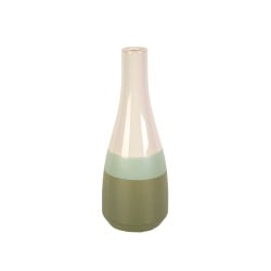 Vase Romimex Green Cream Ceramic 11 x 30 x 11 cm