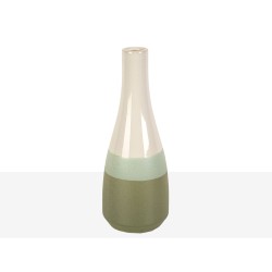 Vase Romimex Green Cream Ceramic 11 x 30 x 11 cm