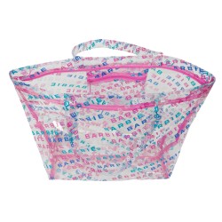 Sac-à-main Femme Barbie Logomania Transparent Rose clair 54 x 35 x 17 cm