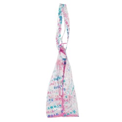 Sac-à-main Femme Barbie Logomania Transparent Rose clair 54 x 35 x 17 cm