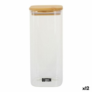 Food Preservation Container Quttin Bamboo Borosilicate Glass 1 L (12 Units)