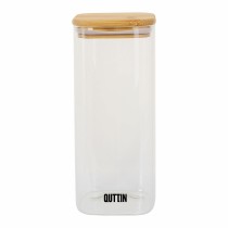 Food Preservation Container Quttin Bamboo Borosilicate Glass 1 L (12 Units)