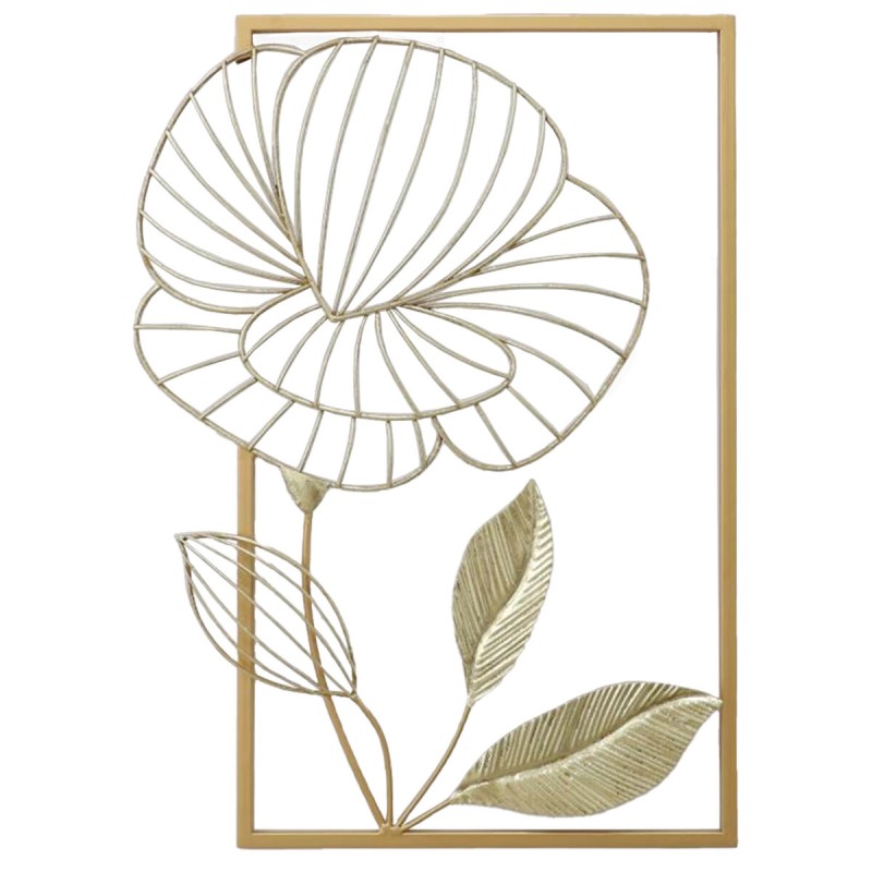 Wall Decoration Alexandra House Living Golden Metal 38 x 51 x 3 cm