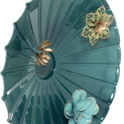 Wanddekoration Alexandra House Living Blau Metall Blume 35,5 x 7,5 cm