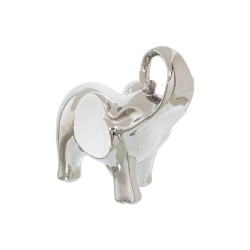 Decorative Figure Alexandra House Living White Silver Ceramic Elephant 20 x 9 x 18 cm