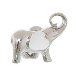 Decorative Figure Alexandra House Living White Silver Ceramic Elephant 20 x 9 x 18 cm