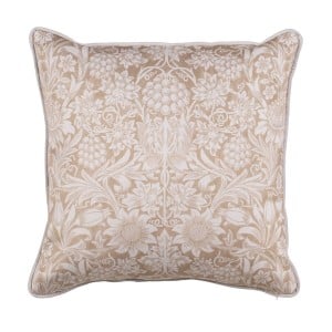 Coussin Beige Fleurs 50 x 50 cm