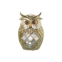 Figurine Décorative Alexandra House Living Doré Acrylique Plastique Mélamine Hibou 10 x 7 x 15 cm