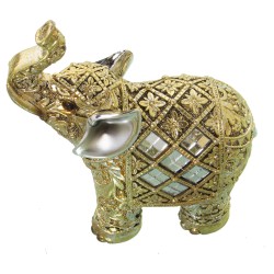 Deko-Figur Alexandra House Living Gold Acryl Kunststoff Melamine Elefant 11 x 6 x 16 cm