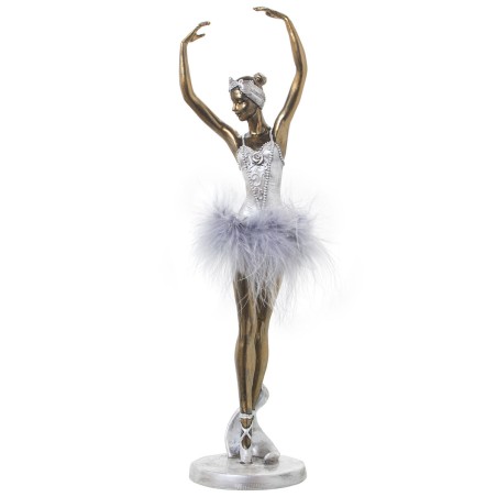 Figurine Décorative Alexandra House Living Blanc Argenté Acrylique Plastique Mélamine Ballerine 9 x 8 x 33 cm