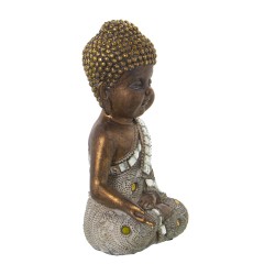 Decorative Figure Alexandra House Living White Golden Acrylic Plastic Melamin Buddha 14 x 9 x 20 cm