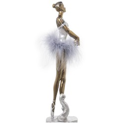 Figurine Décorative Alexandra House Living Blanc Argenté Acrylique Plastique Mélamine Ballerine