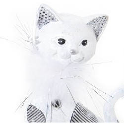 Decorative Figure Alexandra House Living White Acrylic Plastic Melamin Cat 12 x 6 x 26 cm