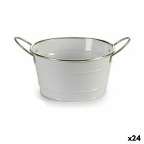 Cache-pot Ibergarden F60326-D Blanc Argenté Zinc Seau 27,5 x 10,5 x 20 cm (24 Unités)