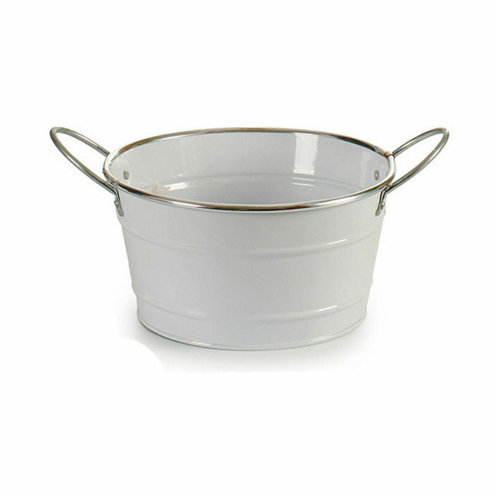 Cache-pot Ibergarden F60326-D Blanc Argenté Zinc Seau 27,5 x 10,5 x 20 cm (24 Unités)