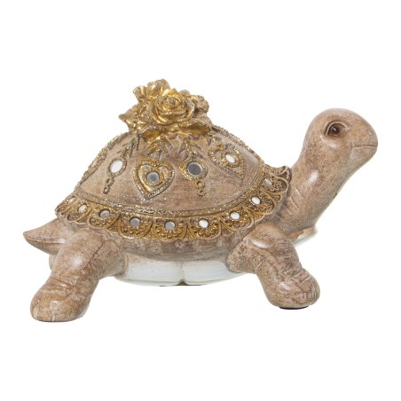 Figurine Décorative Alexandra House Living Marron Doré Acrylique Plastique Mélamine Tortue