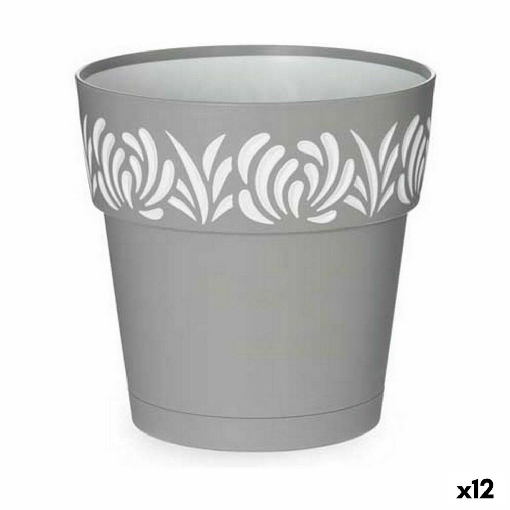 Pot auto-arrosant Stefanplast Gaia Gris Plastique 19 x 19 x 19 cm (12 Unités)