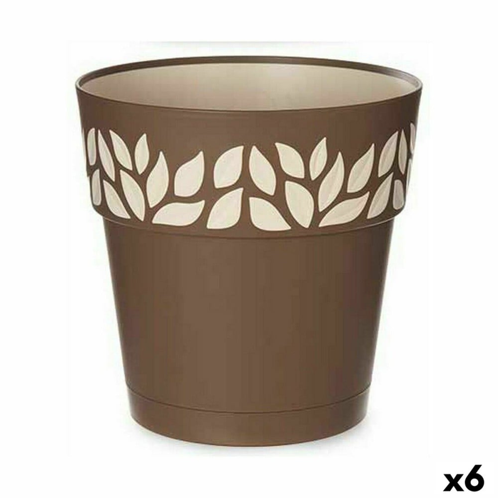 Pot auto-arrosant Stefanplast Cloe Marron Plastique 25 x 25 x 25 cm (6 Unités)