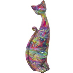 Deko-Figur Alexandra House Living Acryl Kunststoff Melamine Katze 10 x 10 x 30 cm