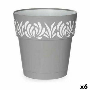 Pot auto-arrosant Stefanplast Gaia Gris Plastique 25 x 25 x 25 cm (6 Unités)