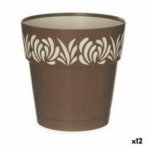 Self-watering flowerpot Stefanplast Gaia Brown Plastic 15 x 15 x 15 cm (12 Units)