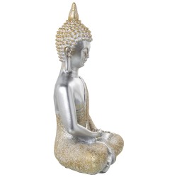 Deko-Figur Alexandra House Living Gold Silberfarben Acryl Kunststoff Melamine Buddha