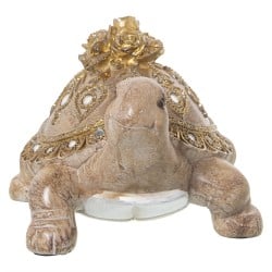 Decorative Figure Alexandra House Living Brown Golden Acrylic Plastic Melamin Tortoise