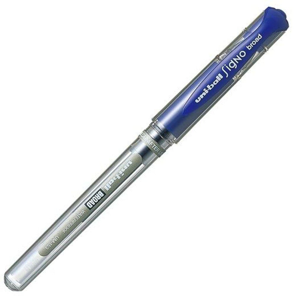 Liquid ink pen Uni-Ball Signo Broad UM-153 W Blue 0,6 mm (12 Pieces)