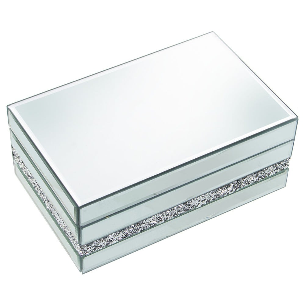 Boîte à bijoux Alexandra House Living Gris Verre Miroir 22 x 9 x 14 cm