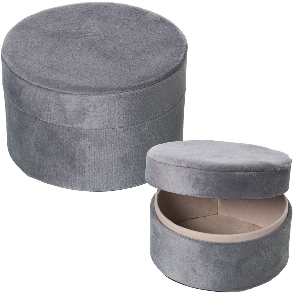 Set de boîtes décoratives Alexandra House Living Gris Textile 2 Pièces