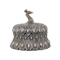 Jewelry box Alexandra House Living Silver Plastic 13 x 12 x 13 cm Peacock