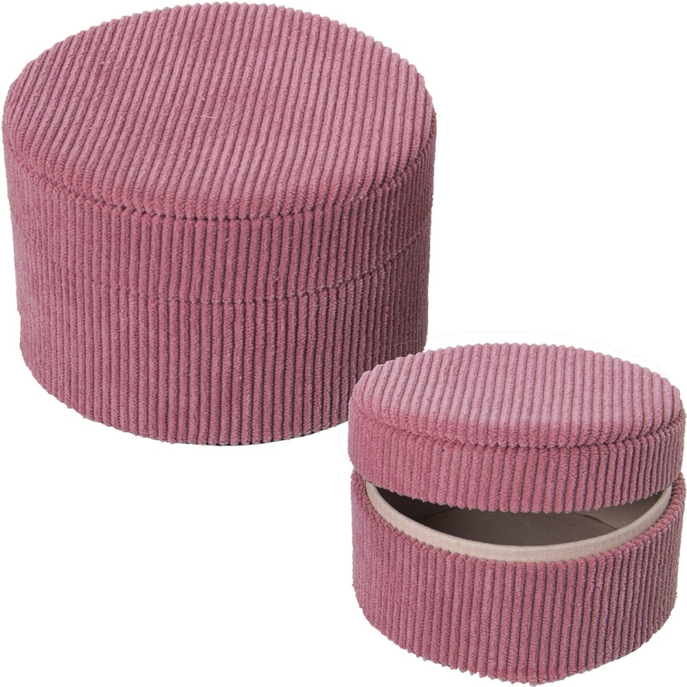 Set of decorative boxes Alexandra House Living Pink Textile 2 Pieces