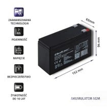 Batterie für Unterbrechungsfreies Stromversorgungssystem USV Qoltec 53030 7 Ah 12 V