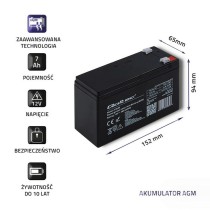 Batterie pour Système d'Alimentation Sans Interruption Qoltec 53030 7 Ah 12 V