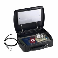 Portable Safe Box with Security Cable Master Lock Black Steel