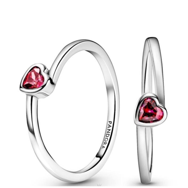 Damenring Pandora CLEAR TILTED HEART SOLITAIRE - RING - SIZE 56