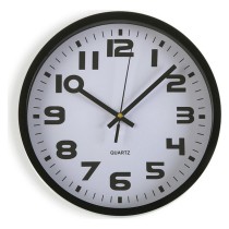 Horloge Murale Versa Noir Plastique 3,8 x 25 x 25 cm