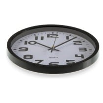 Horloge Murale Versa Noir Plastique 3,8 x 25 x 25 cm