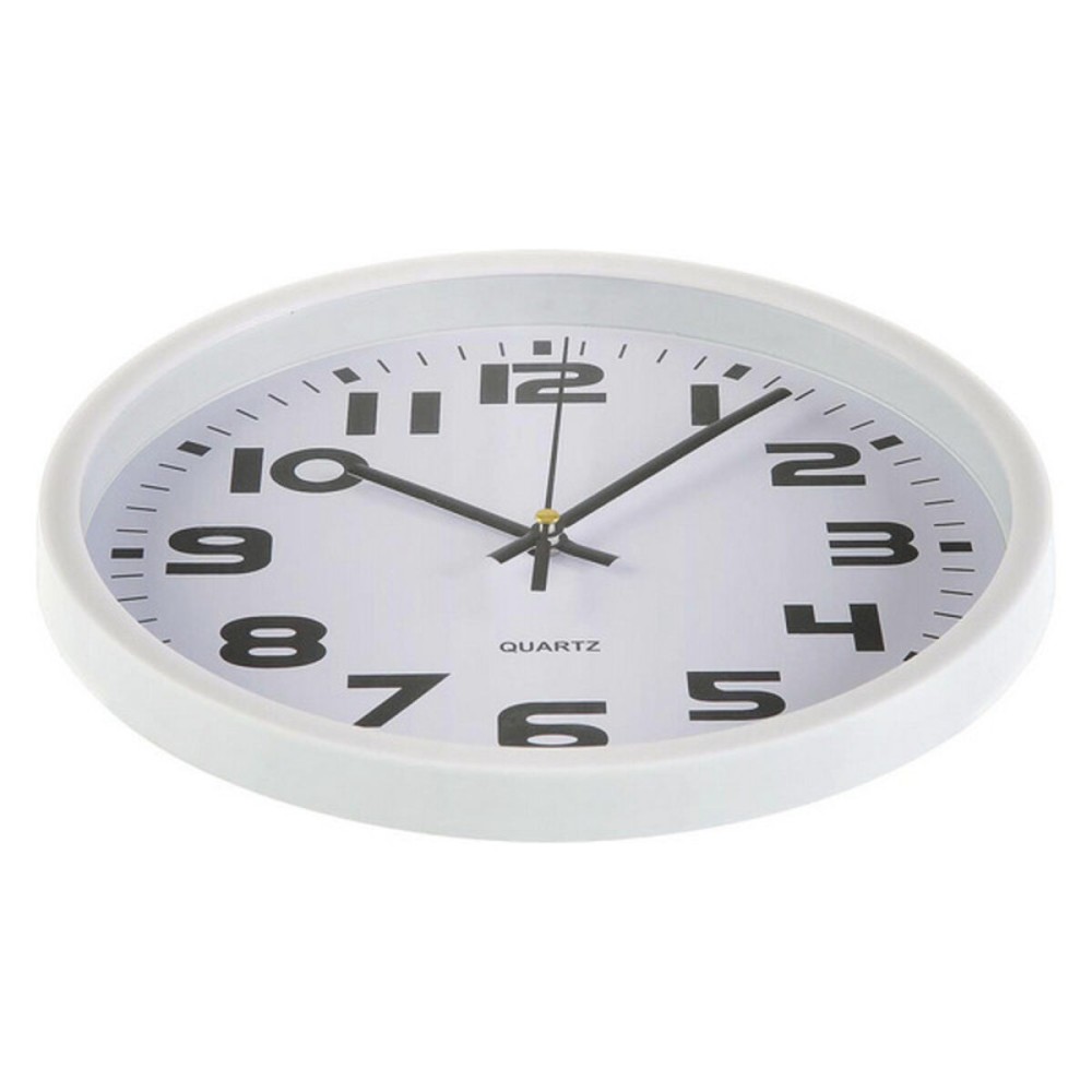 Horloge Murale Versa Blanc Plastique 3,8 x 25 x 25 cm