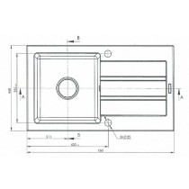 Einfachspülbecken Maidsinks 76 x 44 cm Grau