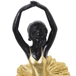 Deko-Figur Alexandra House Living Schwarz Gold Acryl Kunststoff Melamine Ballerina 10 x 9 x 30 cm