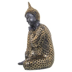 Deko-Figur Alexandra House Living Braun Gold Acryl Kunststoff Melamine Buddha