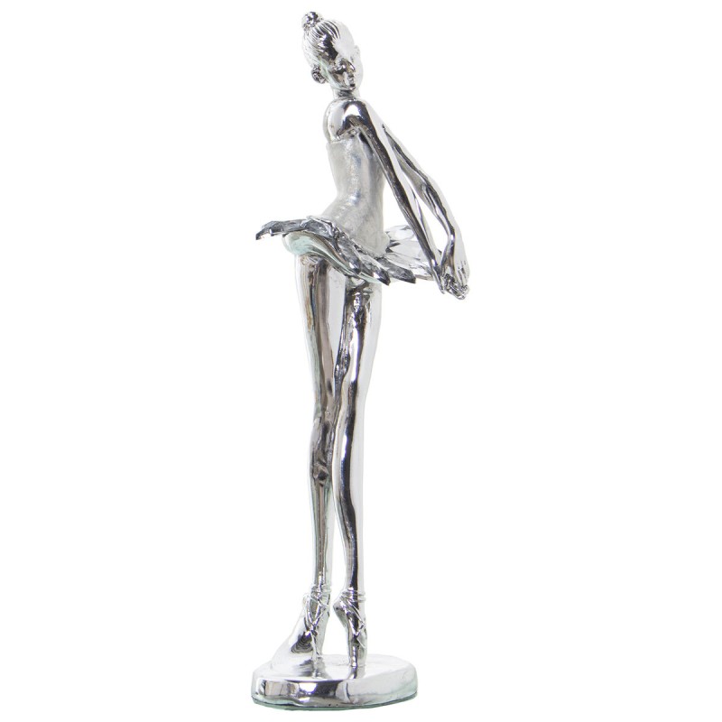 Deko-Figur Alexandra House Living Silberfarben Acryl Kunststoff Melamine Ballerina 8 x 7 x 26 cm