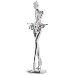 Decorative Figure Alexandra House Living Silver Acrylic Plastic Melamin Ballerina 8 x 7 x 26 cm