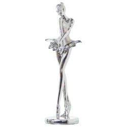 Deko-Figur Alexandra House Living Silberfarben Acryl Kunststoff Melamine Ballerina 8 x 7 x 26 cm