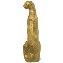 Deko-Figur Alexandra House Living Gold Acryl Kunststoff Melamine Gepard 9 x 8 x 26 cm