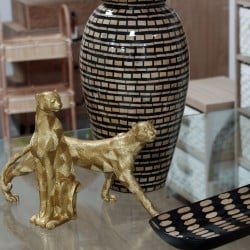 Decorative Figure Alexandra House Living Golden Acrylic Plastic Melamin Cheetah 9 x 8 x 26 cm